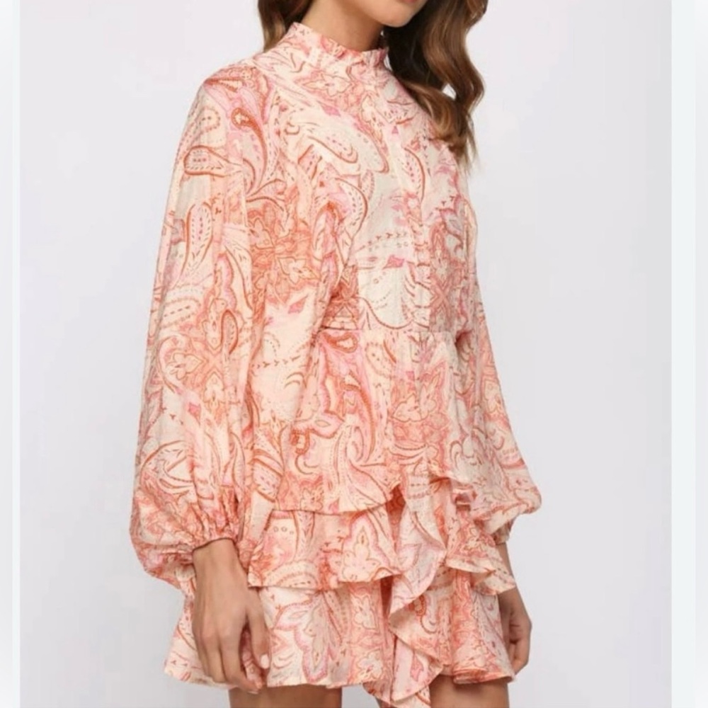 Paisley pink and white dress